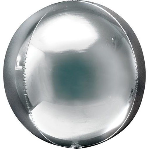 Picture of SILVER ORBZ FOIL BALLOON 38X40CM